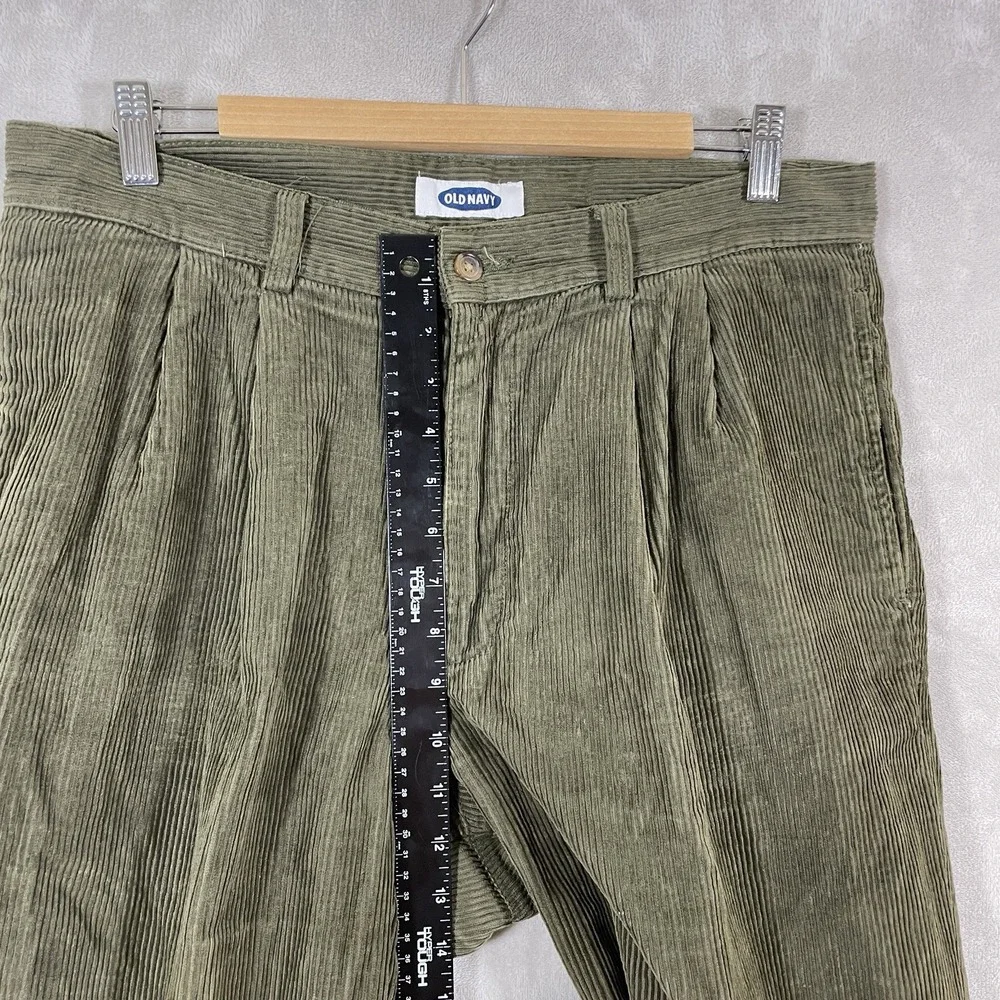 Vtg Y2K Double Pleated Corduroy Pants Mens 33x30 (fit 34x30) Baggy Old Navy 90s